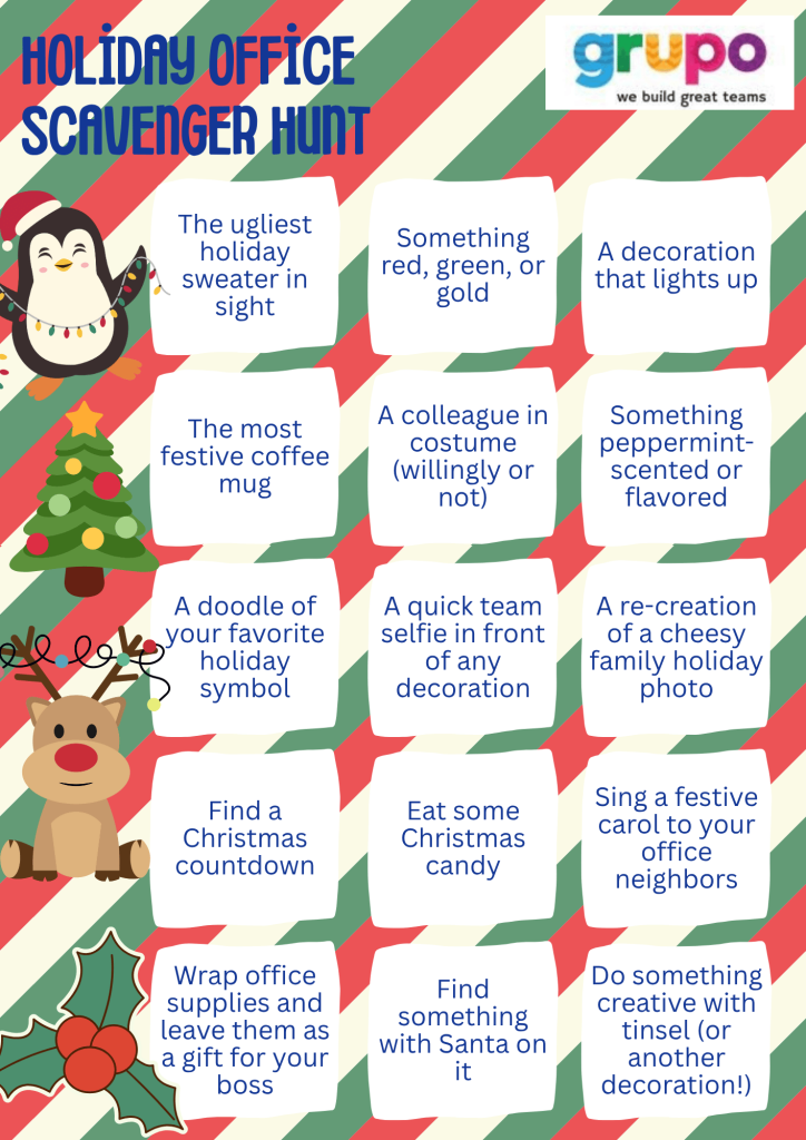 holidays office scavenger hunt