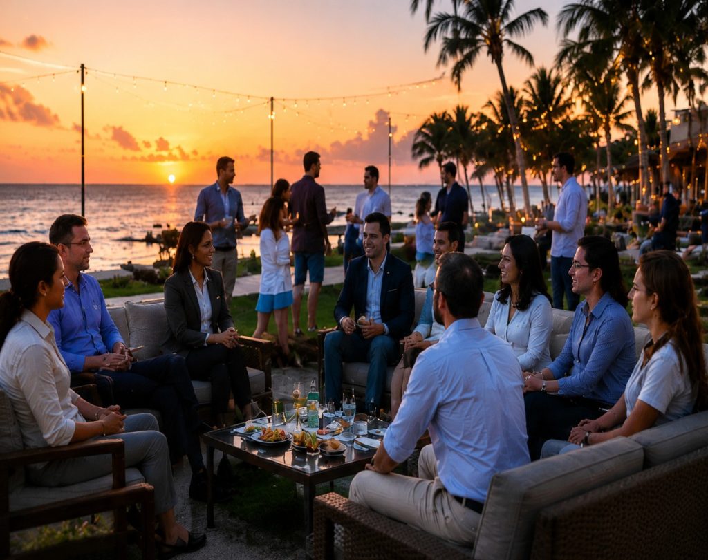 Beachfront corporate retreat in Caribbean