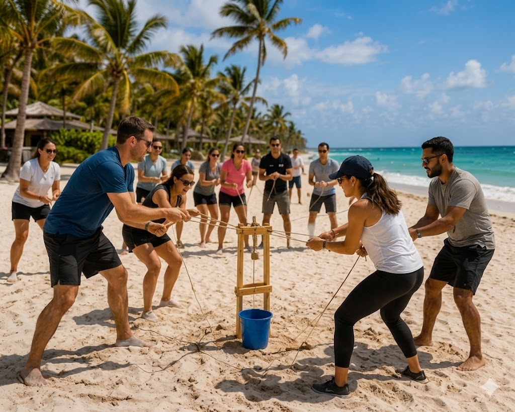 Corporate teambuilding on Punta Cana beach